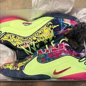 Nike Lebron 22 BW Neon Green and Pink Men's Sneakers